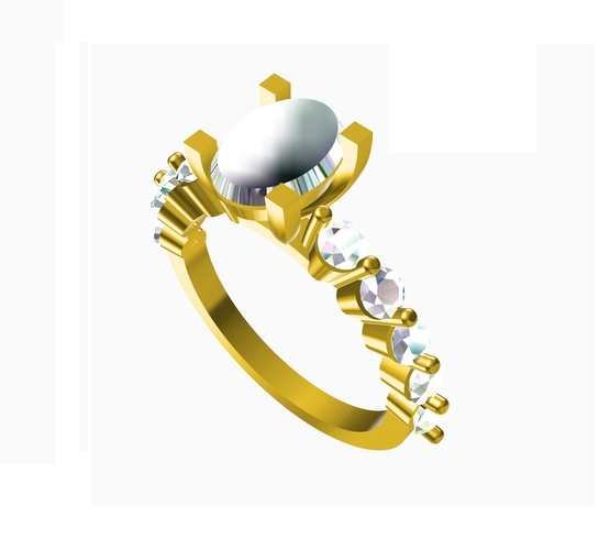Jewelry 3D CAD File For Ladies Wedding Ring 3D Print 155271