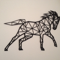 Small Horse line art wall-art 3D Printing 155481