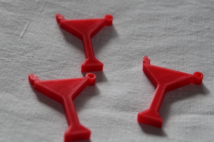 Martini Keychain 3D Print 155632 Martini Keychain 3D Print 155632