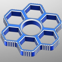 Small Fidget Hand Sixtuple Spinner with 6xM12 hex nuts 3D Printing 155954