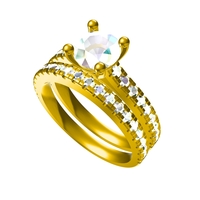 Small 3D Jewelry CAD File For Beautiful Bridal Ring Set 3D Printing 156582