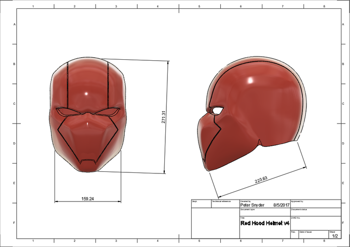 Red Hood Helmet Version 2 3D Print 157521