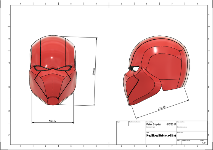 Red Hood Helmet Batman Version 3  3D Print 157535
