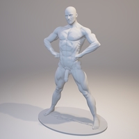 Small Naked Bodybuilder Statue with penis 3D Printing 157746