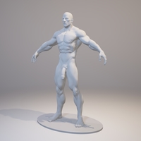 Small Naked Bodybuilder 2  Statue with penis 3D Printing 157854