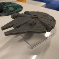 Small Millenium Falcon with hole for mounting peg/X-Wing: TMG stand 3D Printing 158858