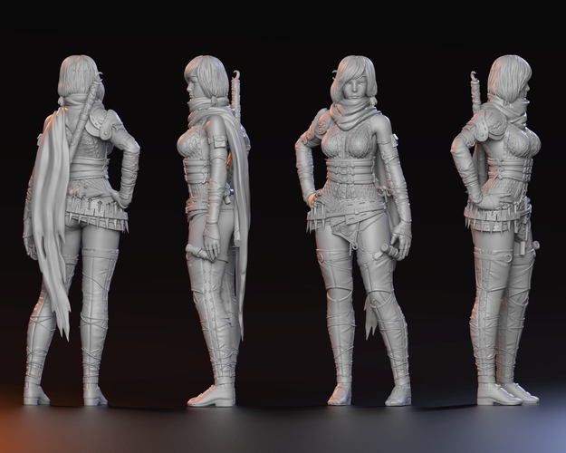 Female Ninja warrior 3D Print 160602 Female Ninja warrior 3D Print 160602