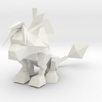 Small Red XIII Low Poly 3D Printing 162848