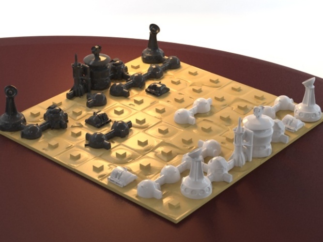 Martian-base Chess 3D Print 16431