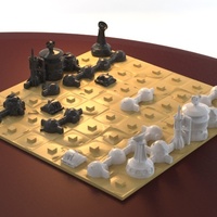 Small Martian-base Chess 3D Printing 16431