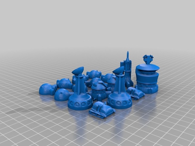Martian-base Chess 3D Print 16434