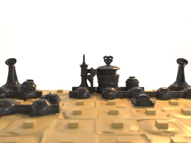 Martian-base Chess 3D Print 16437