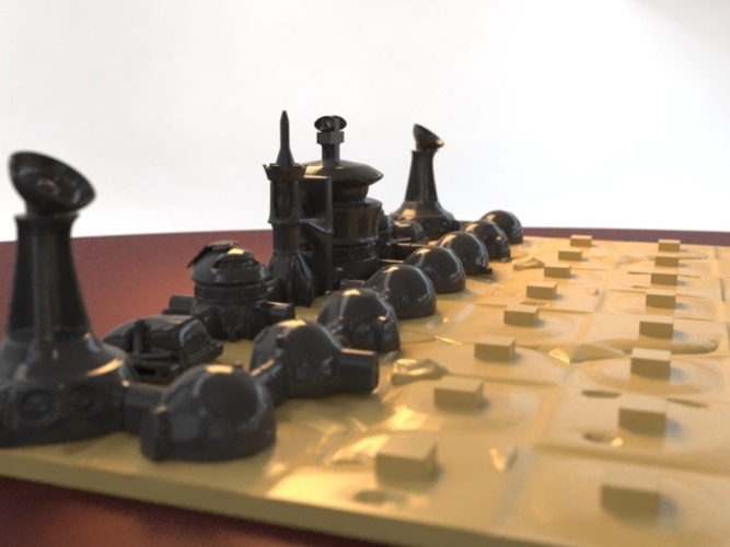Martian-base Chess 3D Print 16439