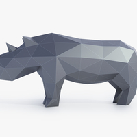 Small Low Poly Rhinoceros 3D Printing 164406