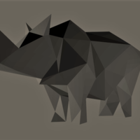 Small Low-Poly Rhino 3D Printing 165532