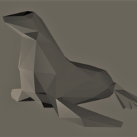 Small Low-Poly Seal 3D Printing 166260