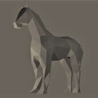 Small Low-Poly Horse 3D Printing 166261