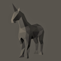 Small Low-Poly Unicorn 3D Printing 166866
