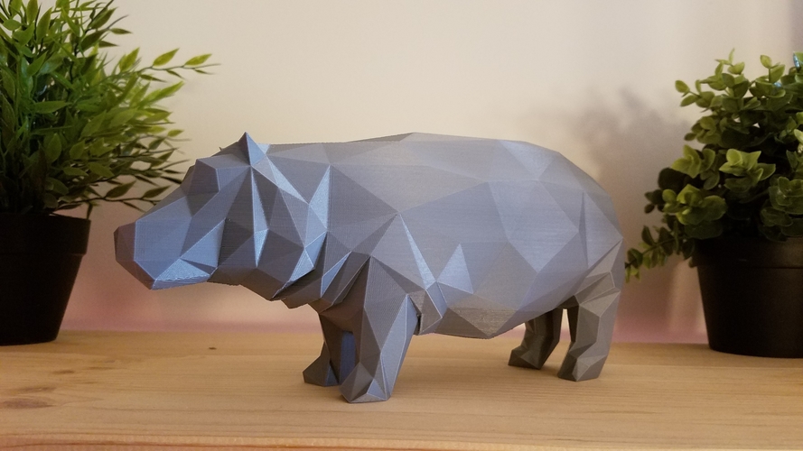 Low-Poly Hippo 3D Print 167847