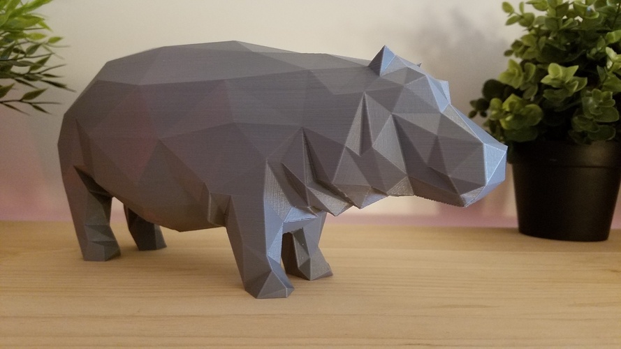 Low-Poly Hippo 3D Print 167848