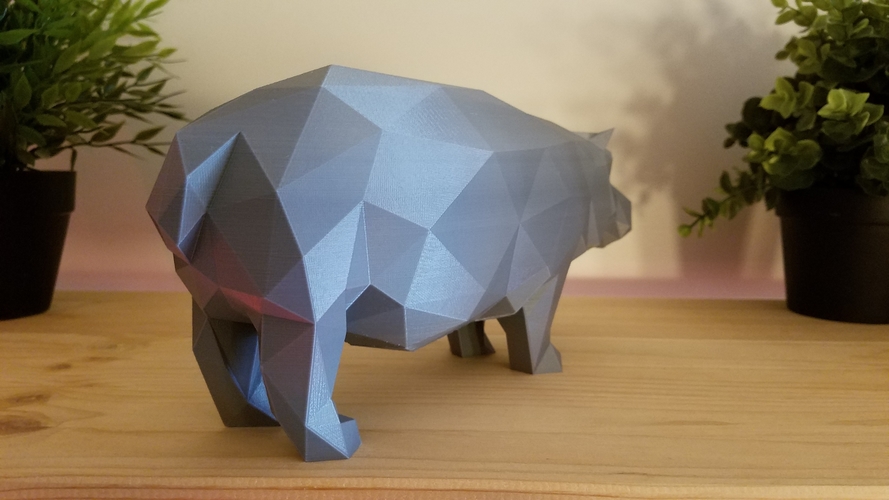 Low-Poly Hippo 3D Print 167849