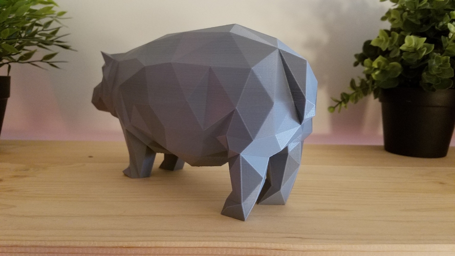Low-Poly Hippo 3D Print 167850
