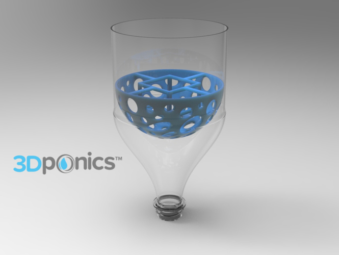Grow Media Basket V1 - 3Dponics Drip Hydroponics 3D Print 16963