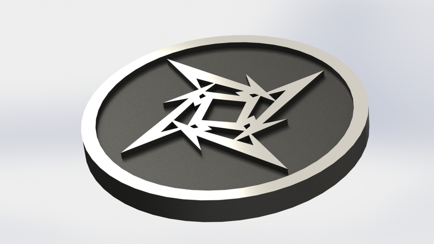Metallica Logo Plaque Circle 3D Print 171112