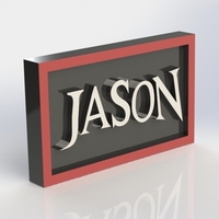 Small Jason Logo Plaque Rectangle 3D Printing 171121