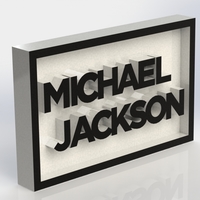 Small Michael Jackson Logo Plaque Rectangle 3D Printing 171136
