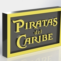 Small Piratas del Caribe Logo Plaque Rectangle 3D Printing 171142