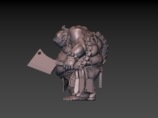 Pudge Butcher (hollow model) 3D Print 171249 Pudge Butcher (hollow model) 3D Print 171249