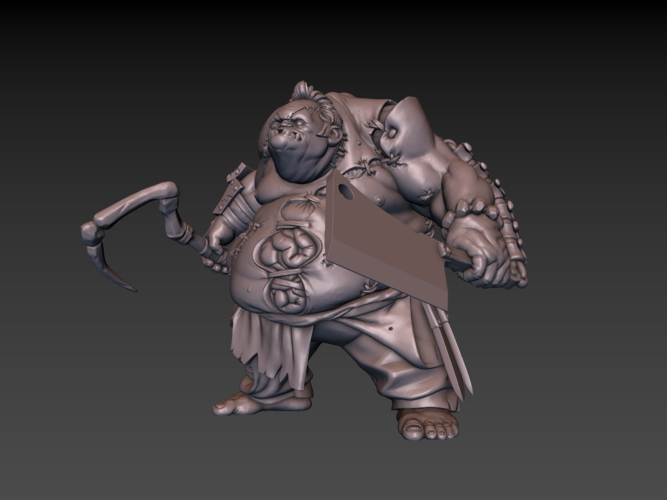 Pudge Butcher (hollow model) 3D Print 171254 Pudge Butcher (hollow model) 3D Print 171254