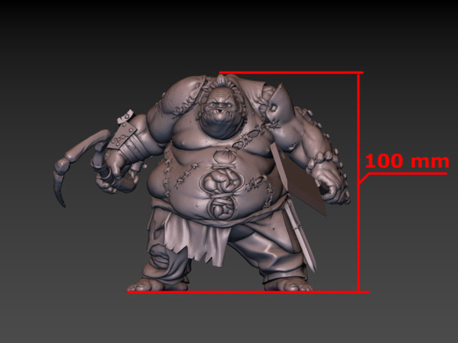 Pudge Butcher (hollow model) 3D Print 171264 Pudge Butcher (hollow model) 3D Print 171264