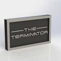 Small Terminator Logo Plaque Rectangle 3D Printing 171352