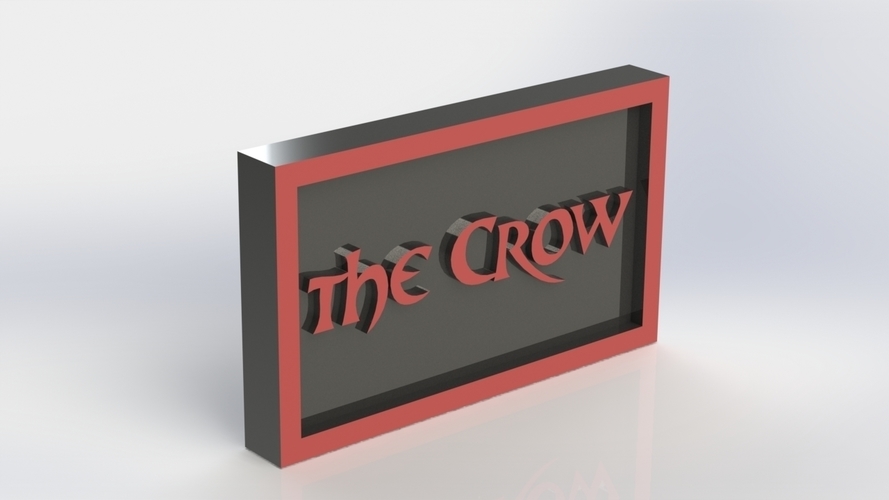 The Crow Logo Plaque Rectangle 3D Print 171353