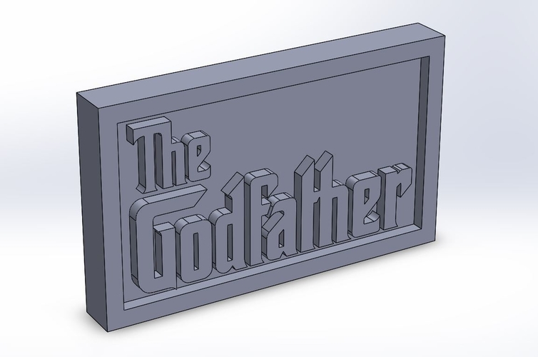 The Godfather Logo Plaque Rectangle 3D Print 171360