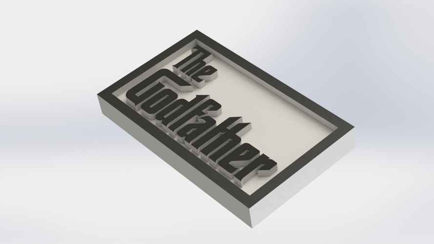 The Godfather Logo Plaque Rectangle 3D Print 171361