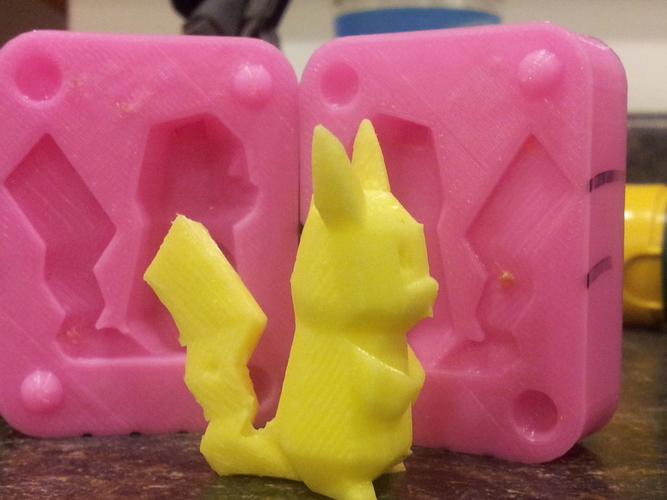 Pikachu Low Poly Mold 3D Print 17543