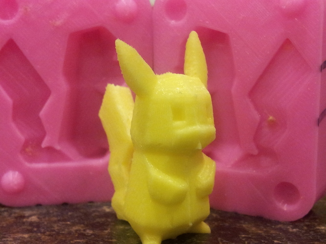 Pikachu Low Poly Mold 3D Print 17544