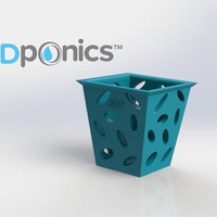 Small Planter (Square) - 3Dponics Non-Circulating Hydroponics 3D Printing 17616