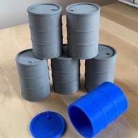 Small Oil drums (1:18 scale) 3D Printing 177230