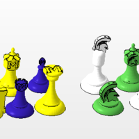 Small MSU Vs. UofM Chess pieces 3D Printing 177722