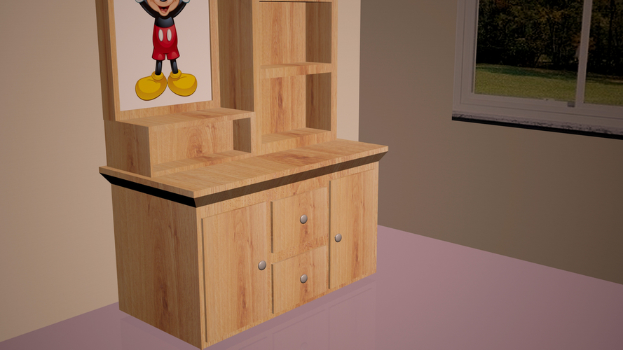 Wooden Dressing Table 3D Print 178169 Wooden Dressing Table 3D Print 178169