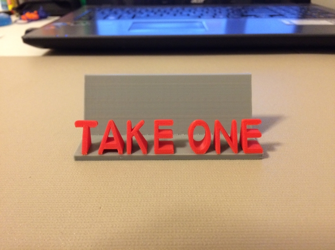 "Take One" - Business Card Holder 3D Print 178367