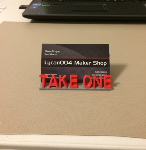 "Take One" - Business Card Holder 3D Print 178368