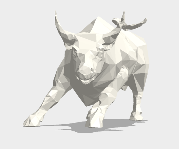 Low Poly: Wall Street Charging Bull 3D Print 178486