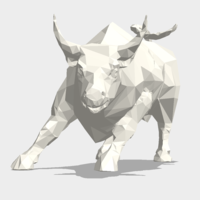 Small Low Poly: Wall Street Charging Bull 3D Printing 178486