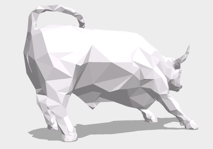 Low Poly: Wall Street Charging Bull 3D Print 178489