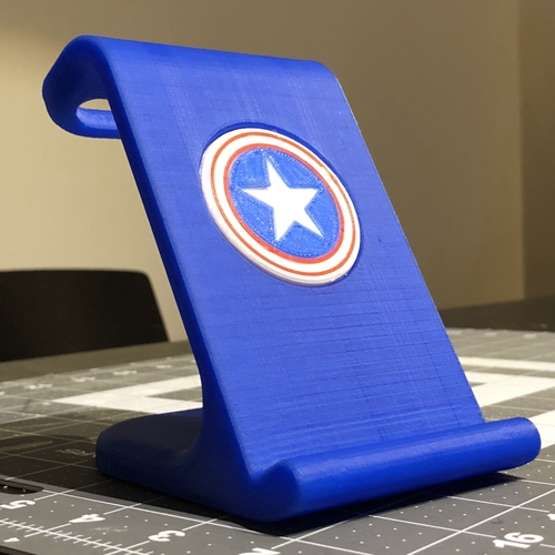 $10 IPhoneX Wireless Charging Stand - Captain America 3D Print 178882 $10 IPhoneX Wireless Charging Stand - Captain America 3D Print 178882